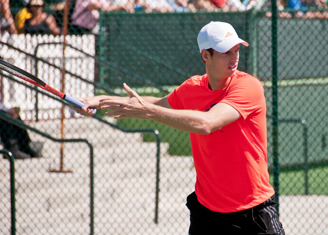 Andy Murray on the practice courts
