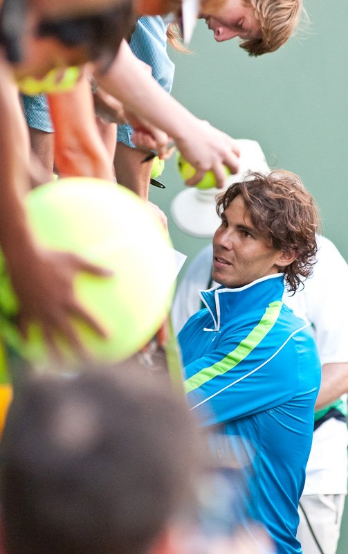 Nadal signs autographs. This part gets a little creepy - the fans are rabid