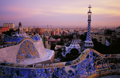 Sunset from Gaudi's Parc Guell, Barcelona