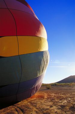 Hot air balloon inflating, north of Phoenix.