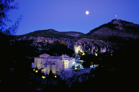 Moon over the monastery, Cuenca, Spain