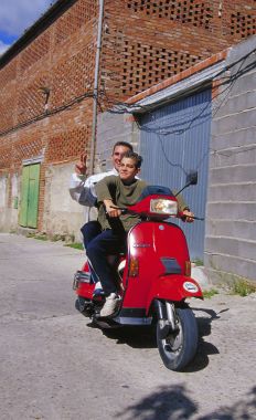 Scooter boys in Jarandilla, Spain