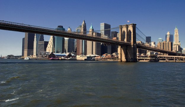 Brooklyn Bridge from the water taxi