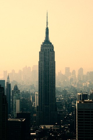 Empire State Building from the top of Rockefeller Plaza